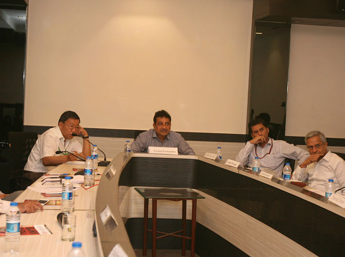 (From left) Prem Das Rai, MP, Vivian Fernandes, discussion moderator, Anurag Jain, joint secretary, financial services, and Alok Prasad, CEO, MFIN, at the roundtable.